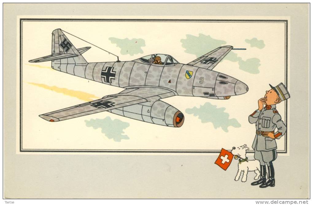 TINTIN Et L´Aviation De La  Guerre 1939-45 -Messerschitt Me 162 -1942 -Allemagne - Casterman 1954 - Hergé