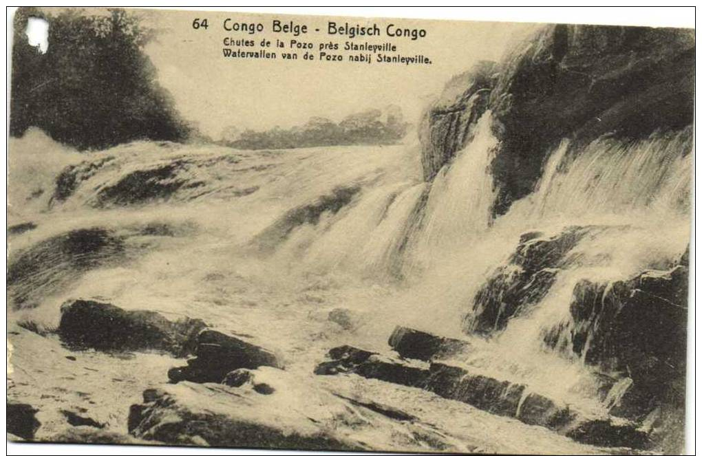 Congo Belge Chutes De La Pozo Près Stanleyville   Recto Verso Entier Postal 1918 - Belgian Congo