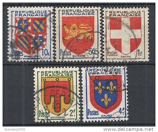 1949 FRANCIA USATO STEMMI DI PROVINCE FRANCESI - FR076 - 1941-66 Coat Of Arms And Heraldry