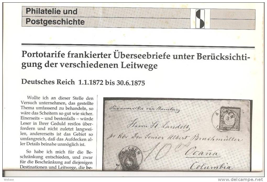 Dt, Reich 1.1.1872-1875 / Tarife Nach Uebersee Ueber Verschiedene Leitwege. - Philatelie Und Postgeschichte