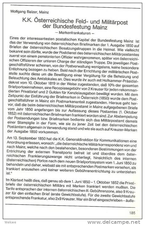 Rheinhessen / Oester. Militaerpostamt In Mainz 1850-52 (3DIN A5 Seiten) - Philatelie Und Postgeschichte