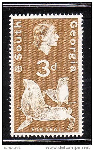 South Georgia 1963-69 QE Seal 3p MNH - Südgeorgien