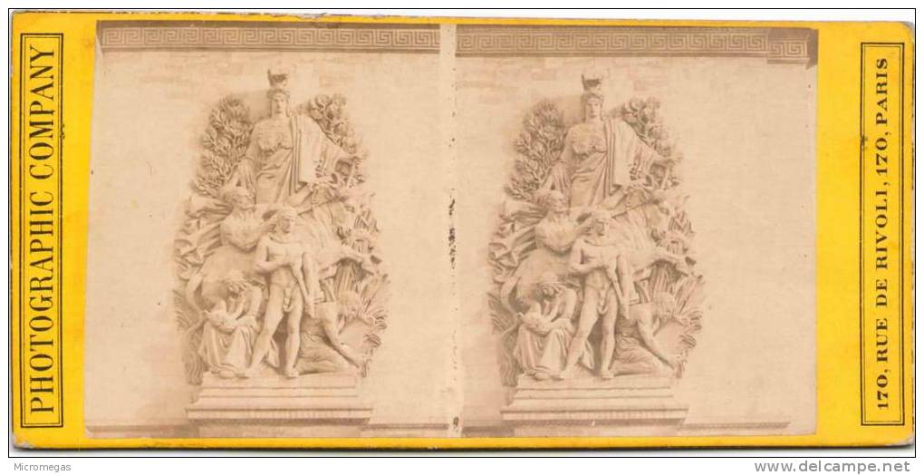 Photographic Company - Photo Stéréoscopique - PARIS - Bas-relief De L'Arc De Triomphe De L'Etoile - La Paixt - Stereoscopic