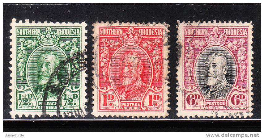 Southern Rhodesia 1931-37 King George VI 3v Used - Southern Rhodesia (...-1964)
