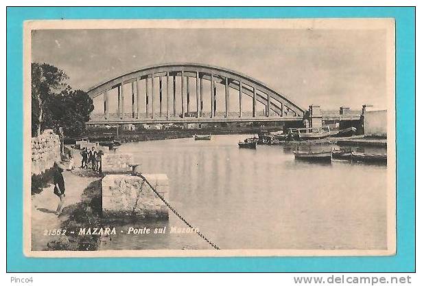 MAZARA DEL VALLO PONTE SUL MAZARO CARTOLINA FORMATO PICCOLO VIAGGIATA NEL 1933 - Mazara Del Vallo