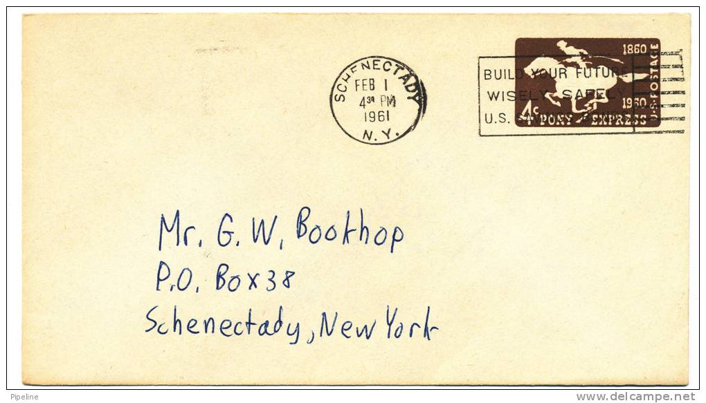 USA Postal Stationery Cover Schenectady 1-2-1961 - 1961-80