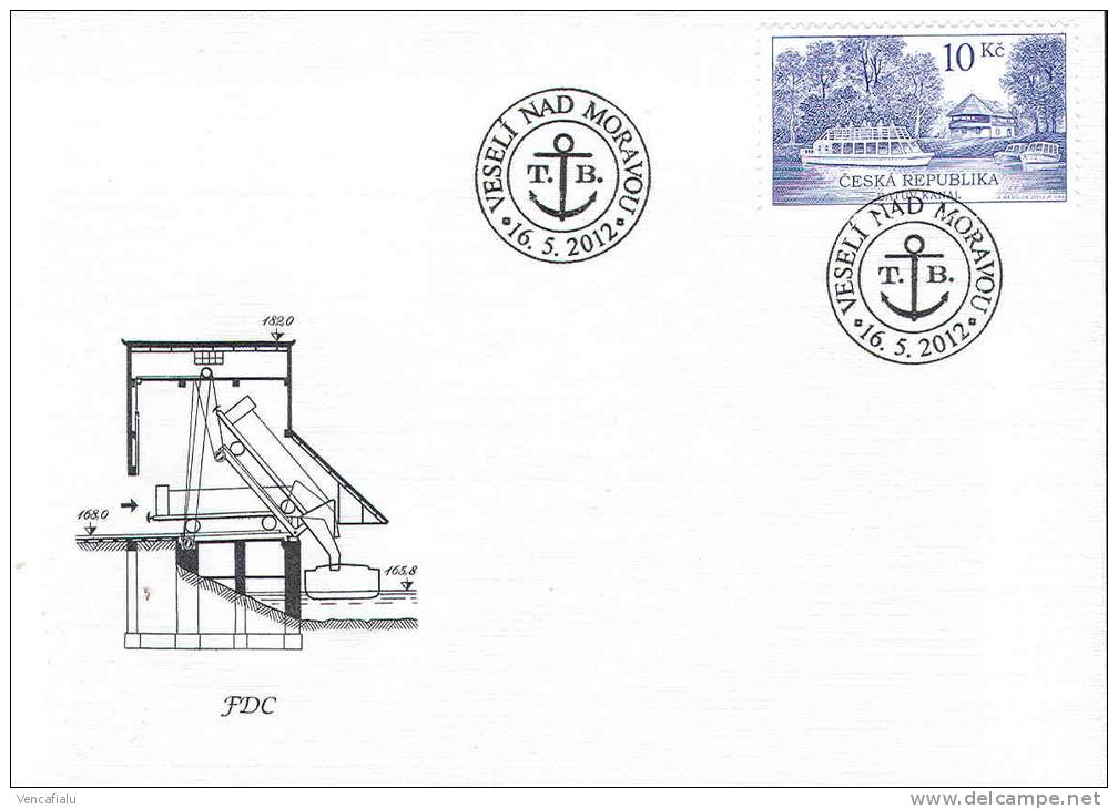 Czech Republic 2012 - Ship In Bata Canal, FDC - FDC