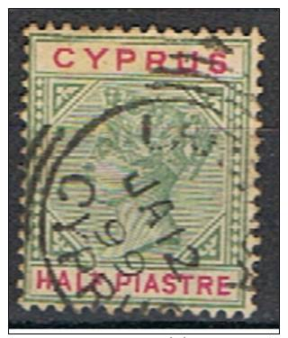 XIP 22** YVERT 24** REINE VICTORIA, 1/2 P.**1894-96** OBLITÉRÉ ANCIEN** - Chypre (...-1960)