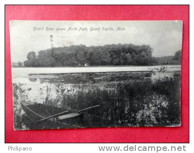 Michigan > Grand Rapids  Grand River Above North Park 1928 Cancel - - - - ---    ----    ----   Ref 541 - Grand Rapids