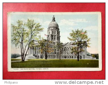 Topeka Kansas---   H 3151 State Capitol  Fred Harvey 1925 Cancel - - ---    ----    ----   Ref 541 - Altri & Non Classificati