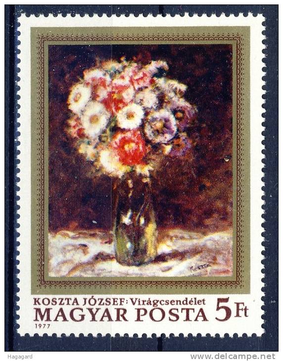 ##Hungary 1977. Painting. Flowers. Michel  3198A. MNH(**) - Neufs