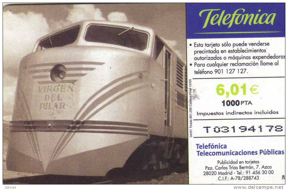 Espagne - Talgo - Virgen Del Pilar -  Telefonica - Trains