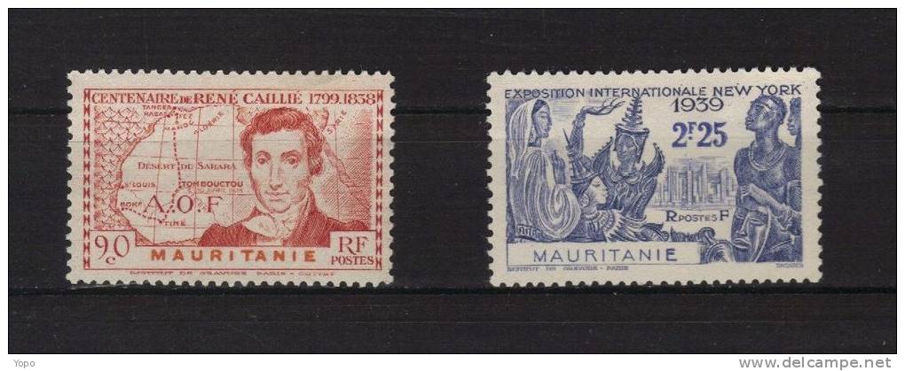 MAURITANIE, 1939, 2 Timbres , - Andere & Zonder Classificatie