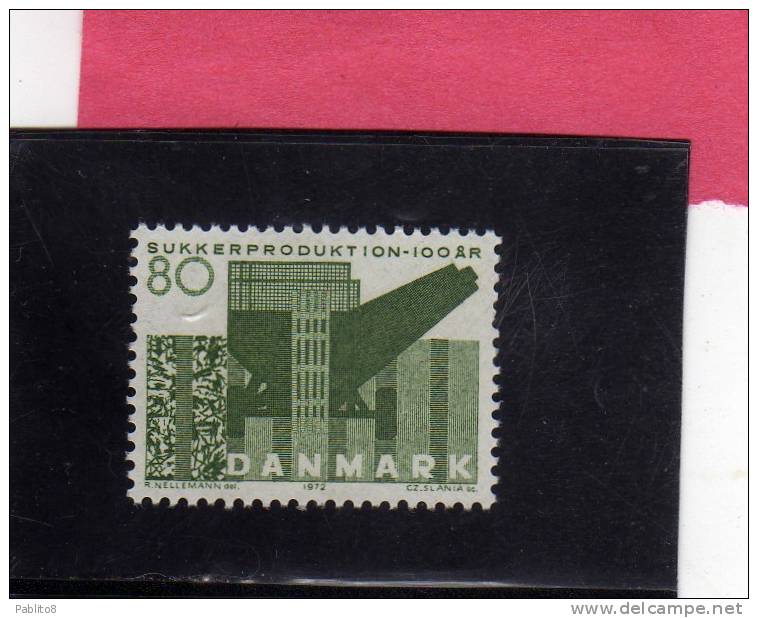 DANEMARK DANMARK DENMARK DANIMARCA 1972 CENTENARY OF DANISH SUGAR PRODUCTION 80o MNH - Unused Stamps