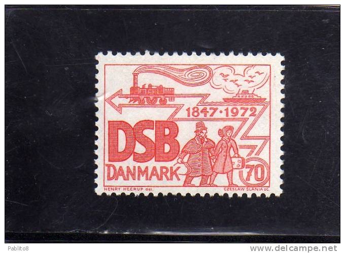 DANEMARK DANMARK DENMARK DANIMARCA 1972 LOCOMOTIVE ODIN 1847 TRAIN RAILWAYS MNH - Nuovi