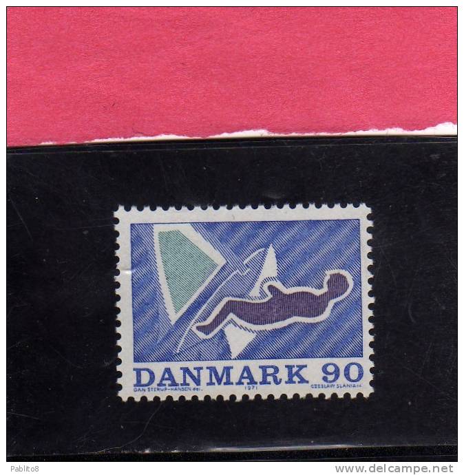 DANEMARK DANMARK DENMARK DANIMARCA 1971 SPORT SAILING VELA ORE 90o MNH - Nuovi