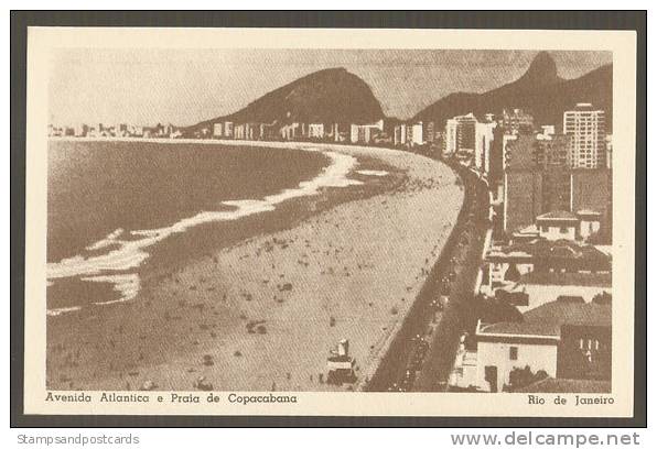 Brésil Brasil Carte Postale 1940 Avenida Atlantica E Praia De Copacabana Rio De Janeiro Brazil Postcard - Copacabana