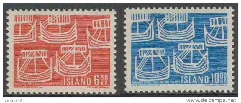 Iceland Island 1969 Mi 426 /7 YT 381 /2 ** 100 Years Postal Administrations Nordic Cooperation ) - NORTH / NORDEN - Neufs