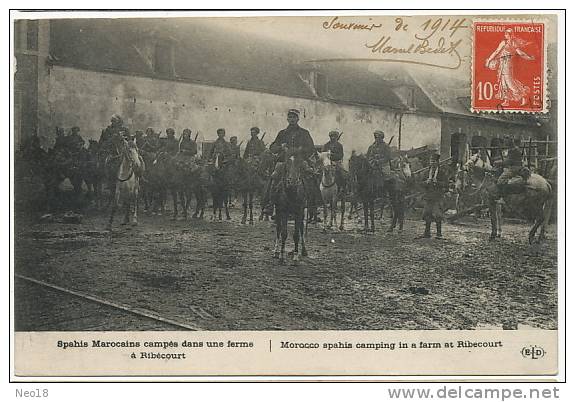 Ribecourt Spahis Marocains Campés Ferme Guerre 14 ELD Vers " Les Cyclamens "Les Sables O. - Ribecourt Dreslincourt