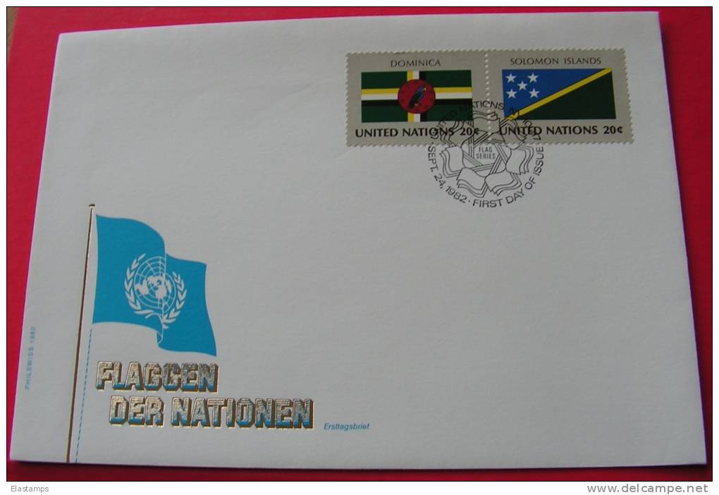 ==UNO NY FDC FLAG 1982 - Cartas & Documentos