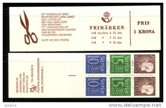 SWEDEN  SCHWEDEN SUEDE 1965 - KING GUSTAF - Slania Engaved Maskin Booklet  HA  TYPE 14 FR DIV - 1951-80