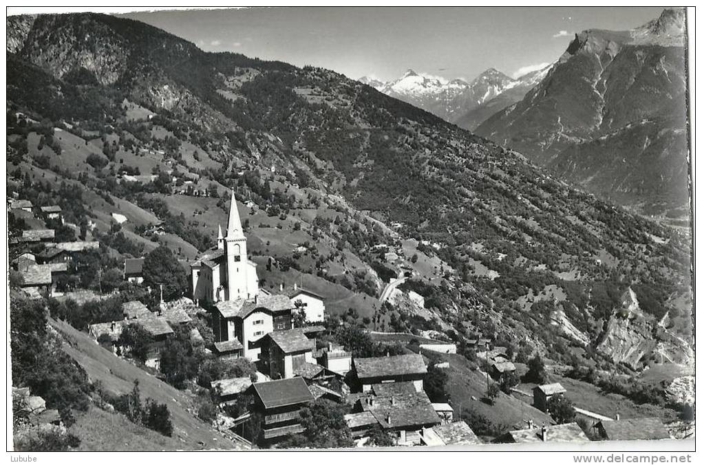 Ausserberg - Dorfansicht Mit Kirche           Ca. 1950 - Ausserberg