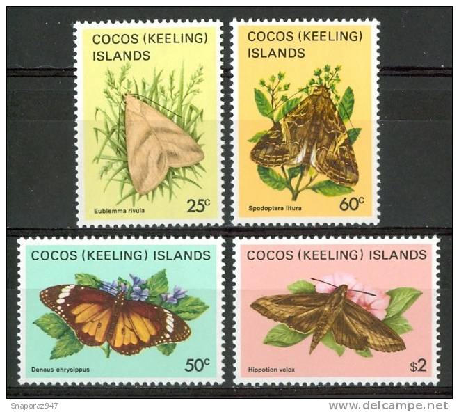 1982 Isole Cocos Farfalle Butterflies Schmetterlinge Papillons Set MNH** Te159 - Farfalle