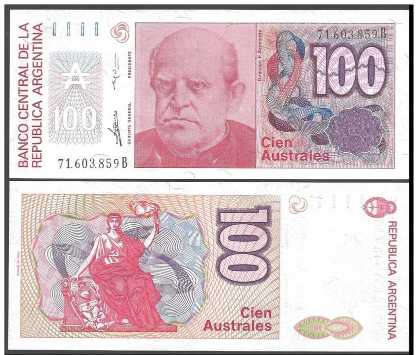 Argentine 100 AUSTRALES Lettre B ND 1985-89 P 327b NEUF GEM UNC  - Argentine