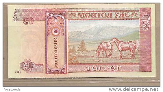 Mongolia - Banconota Non Circolata Da 20 Tugrik - 2005 - - Mongolia