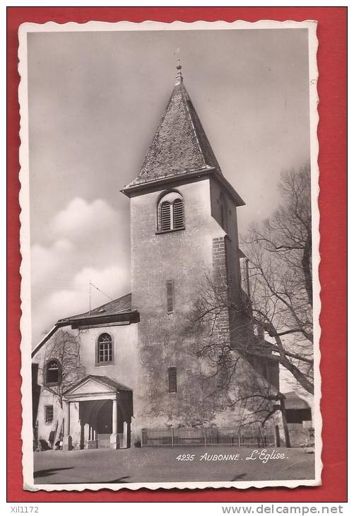 P1026 Aubonne L'Eglise, Le Temple. Cachet 1948. Perrochet 4235 - Aubonne