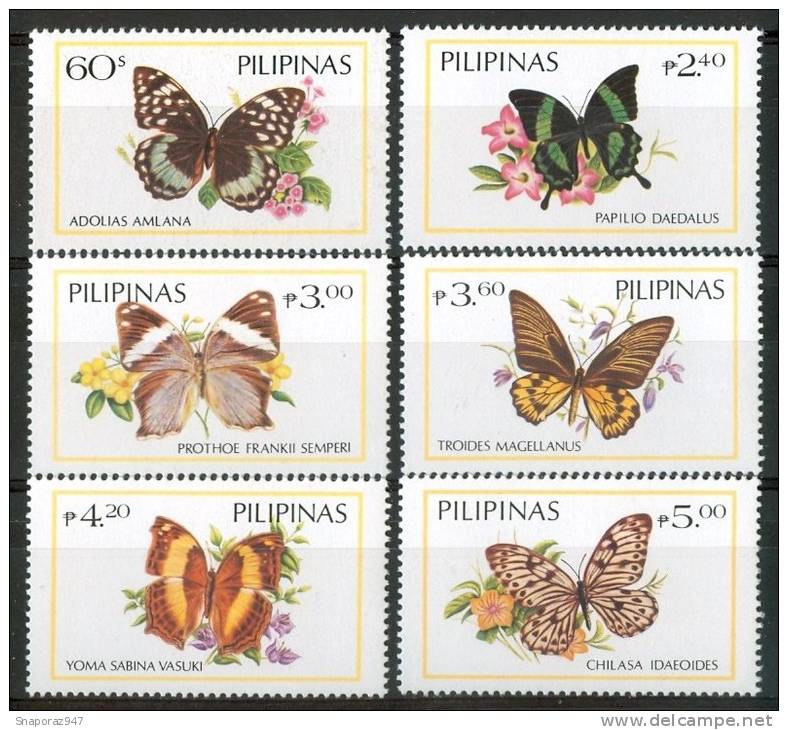 1984 Filippine Farfalle Butterflies Schmetterlinge Papillons Set MNH** B590 - Farfalle