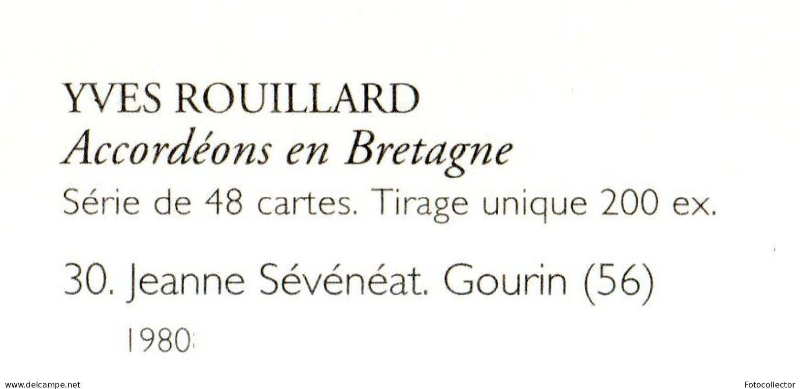 Jeanne Sévénéat Gourin 1980 Par Yves Rouillard (56) - Gourin