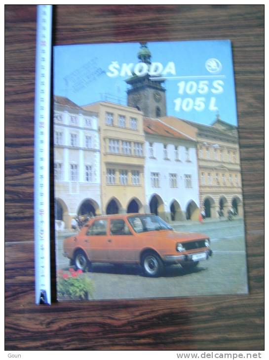 Publicité Voiture Oldtimer Skoda 105 8 Pages Avec Données Techniques - Très Beau Document Commercial - Autres & Non Classés