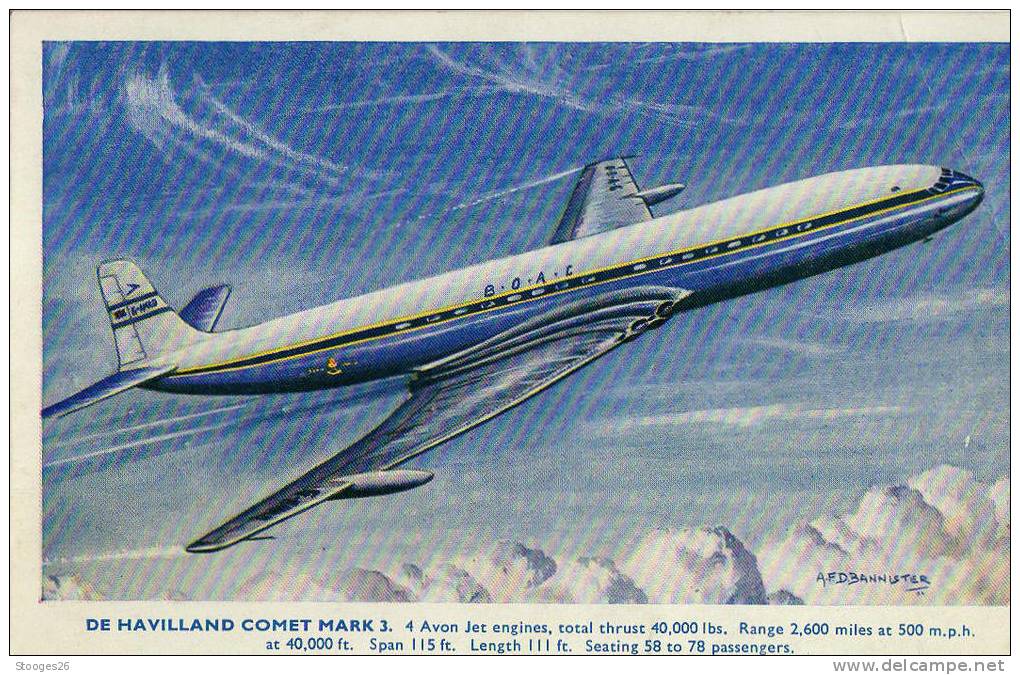 DE HAVILLAND COMET MARK J. --postée Le 12 Mai 1958 ---[[voir Scans]] --- - 1946-....: Moderne