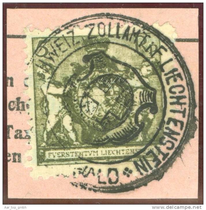 Heimat Liechtenstein Zollamt Schaanwald Auf Briefstück 1921- Mit Zu#48A Mi#48B Gezähnt 12.5 - Gebruikt