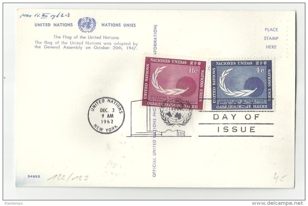 =UNO NY FDC 1962    122,123 - Storia Postale