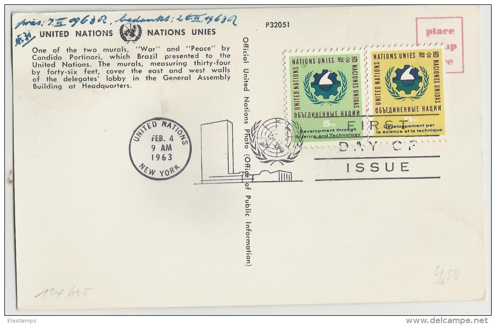 =UNO NY FDC 1963  124,125 - Cartas & Documentos