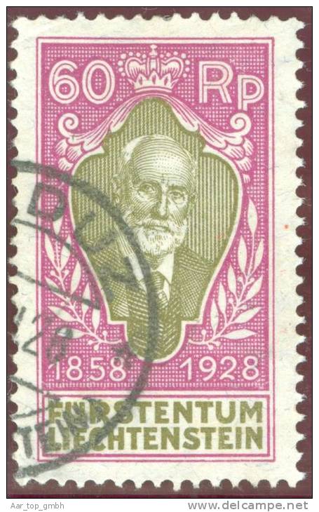 Liechtenstein 1928 70.Regierungsjbiläum 60Rp. Zu#75 Mi#85 Gestempelt - Gebruikt