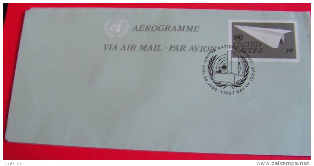 =UNO NY 1982 AEROGRAMME - Airmail