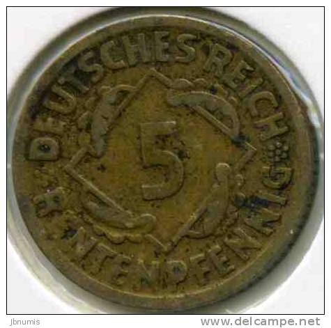 Allemagne Germany 5 Rentenpfennig 1924 D J 308 KM 32 - 5 Rentenpfennig & 5 Reichspfennig