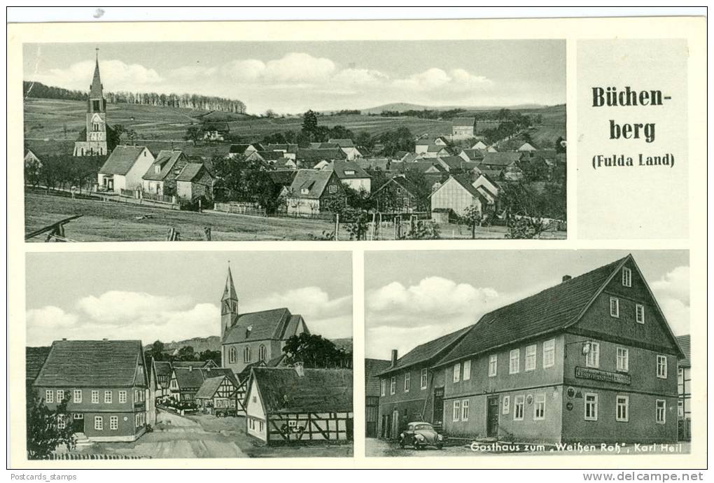 Büchenberg Bei Fulda, Mit Gasthaus "Zum Weißen Ross", Um 1950 - Fulda