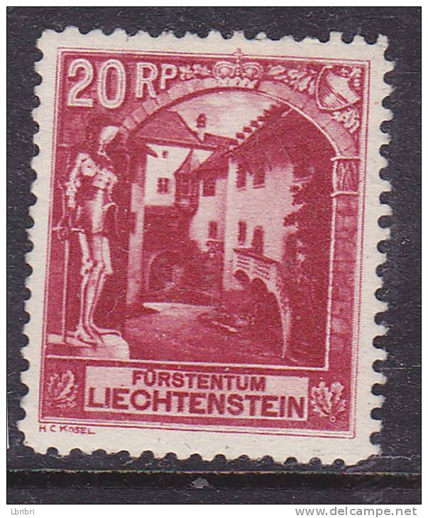 LIECHTENSTEIN N°97 20R ROUGE CARMINE  COUR D'HONNEUR DU CHÂTEAU DE VADUZ NEUF SANS CHARNIERE - Nuevos