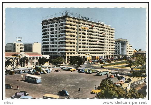 2868 Dakar La Place Protet Vue Aerienne  Autobus Pub Berliet  Années 50 - Sénégal