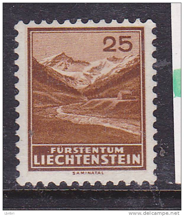 LIECHTENSTEIN N° 127 25R BRUN ROUX VALLÉE DE SAMINA NEUF SANS CHARNIERE - Nuevos