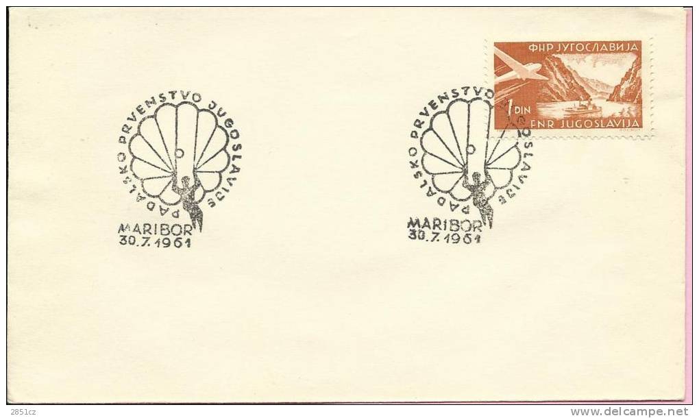 PARACHUTTING CHAMPIONSHIP OF YUGOSLAVIA, Maribor, 30.7.1961., Yugoslavia, Cover - Parachutespringen