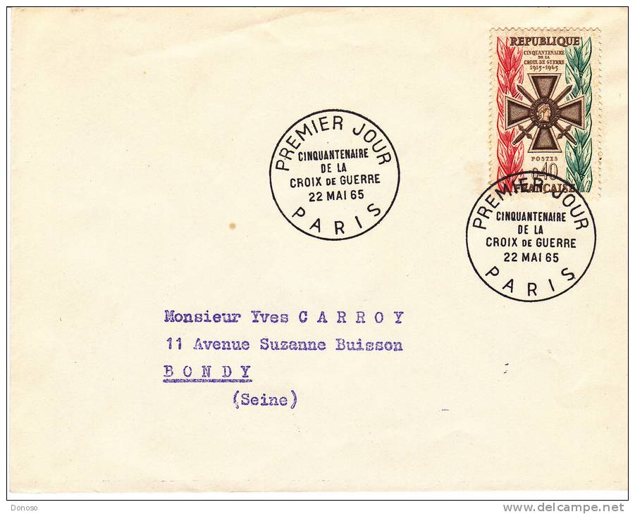 FRANCE 1965 FDC CROIX DE GUERRE - 1960-1969