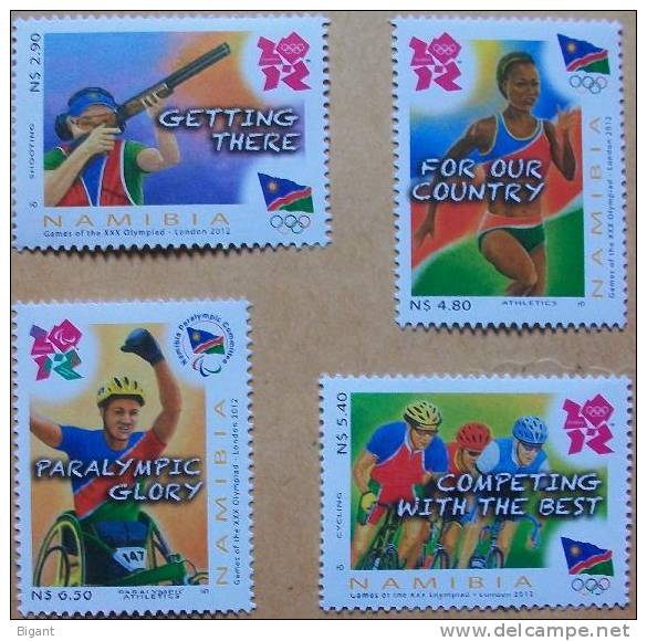 Namibia  2012 London Olympic Games And National Flag 4v Mint - Namibia (1990- ...)