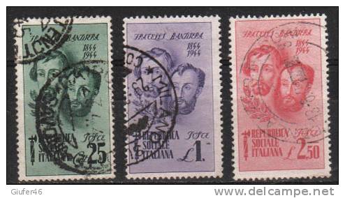 Regno - R.S.I. -  Fratelli Bandiera - Serie Usata Completa -  N. 512 - 514--  Totale 3 Valori - Afgestempeld