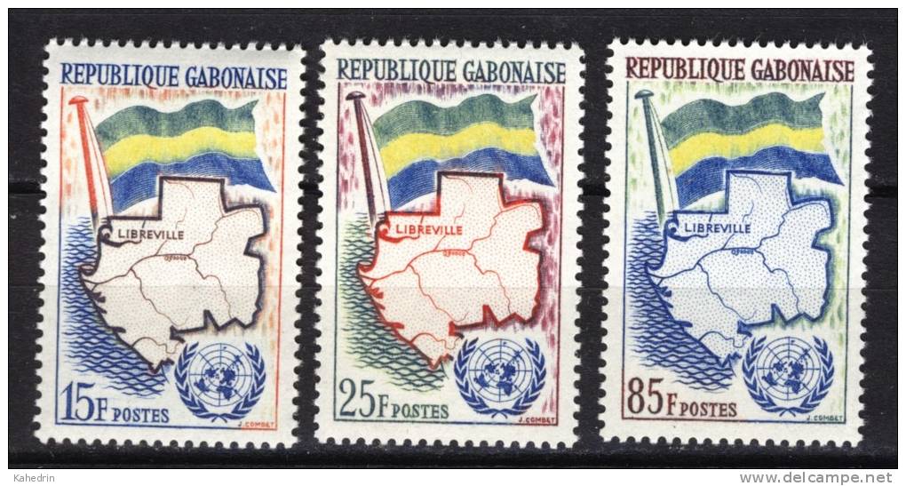 Gabon 1961, UNO - ONU - Flag - Map - Libreville **, MNH - Gabon (1960-...)