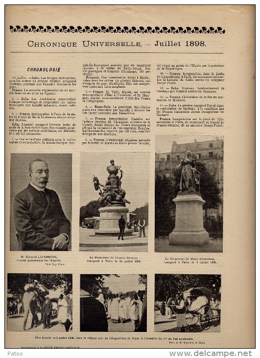 SUPPLEMENT REVUE ENCYCLOPEDIQUE  JUIL.1898/DESSINS STIRIQUES ,COMMENTAIRES HUMOUR DECAPANT/EVENEMENTS MONDIAUX - Zeitschriften - Vor 1900